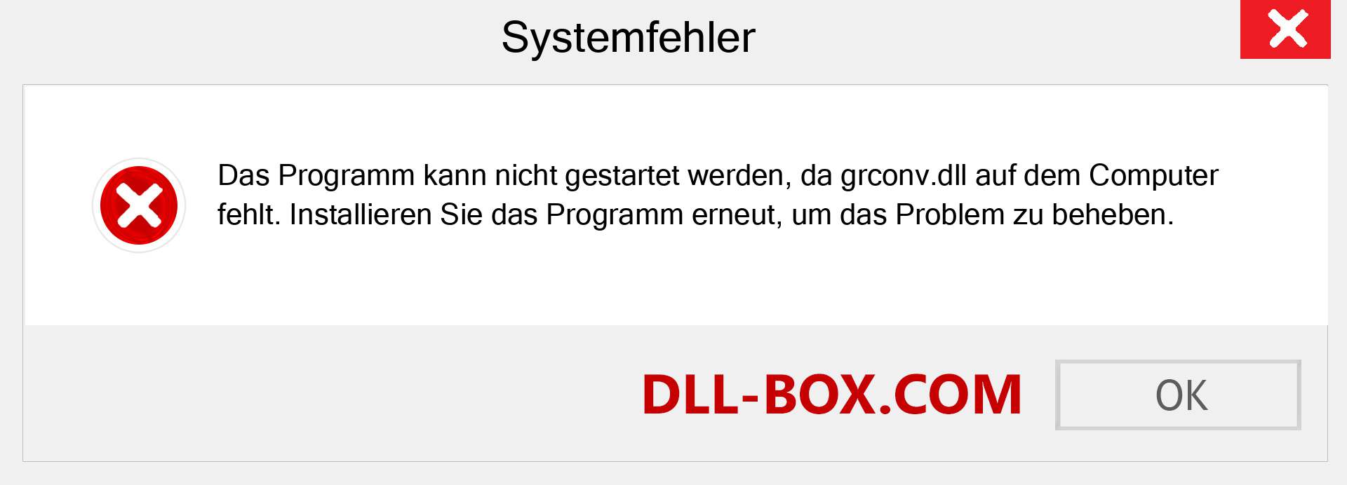 grconv.dll-Datei fehlt?. Download für Windows 7, 8, 10 - Fix grconv dll Missing Error unter Windows, Fotos, Bildern